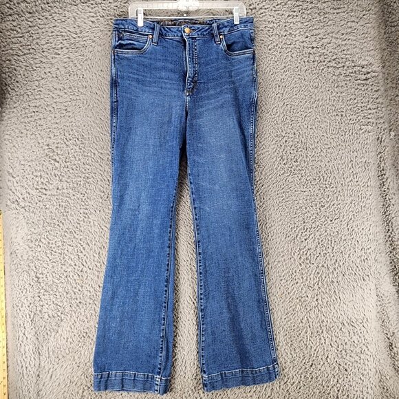 Wrangler Jeans Womens 32 Tall Medium Wash Stretch High Rise Trouser *GUC* - Picture 2 of 15